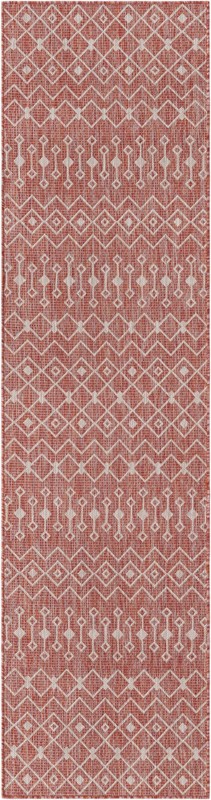 2' 7 x 10' Kearney · Diamond Outdoor Rug, rustred