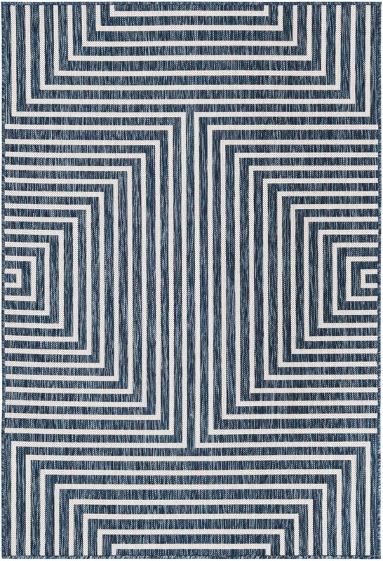 4' x 6' Gorse · Geometric Outdoor Rug, blue