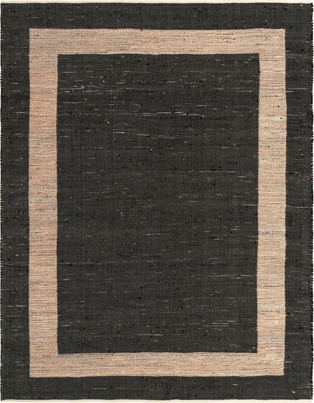 10' x 14' 1 Stafford · Border Chindi Rug, black and natural