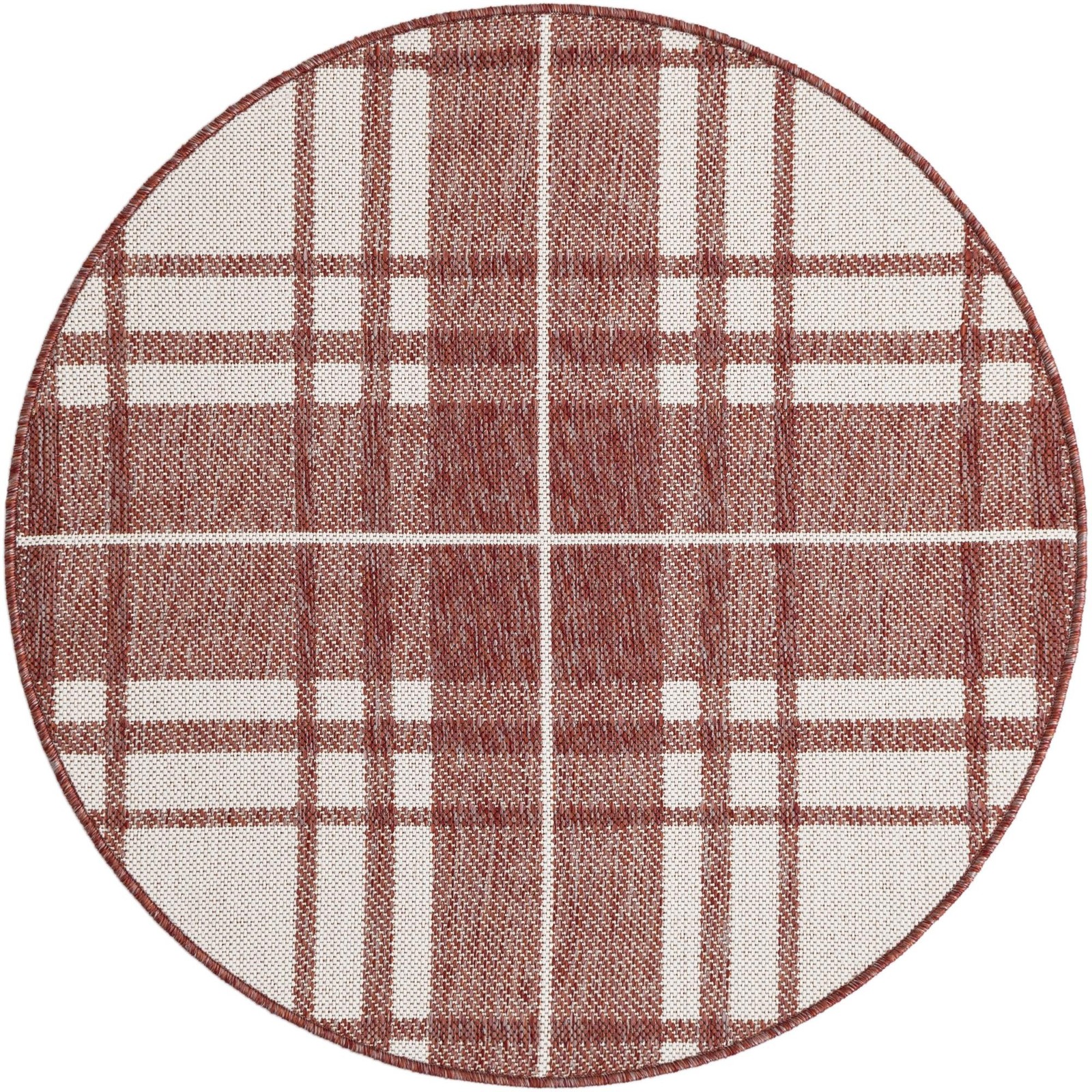 3' x 3' Maguire · Plaid Outdoor Rug, red