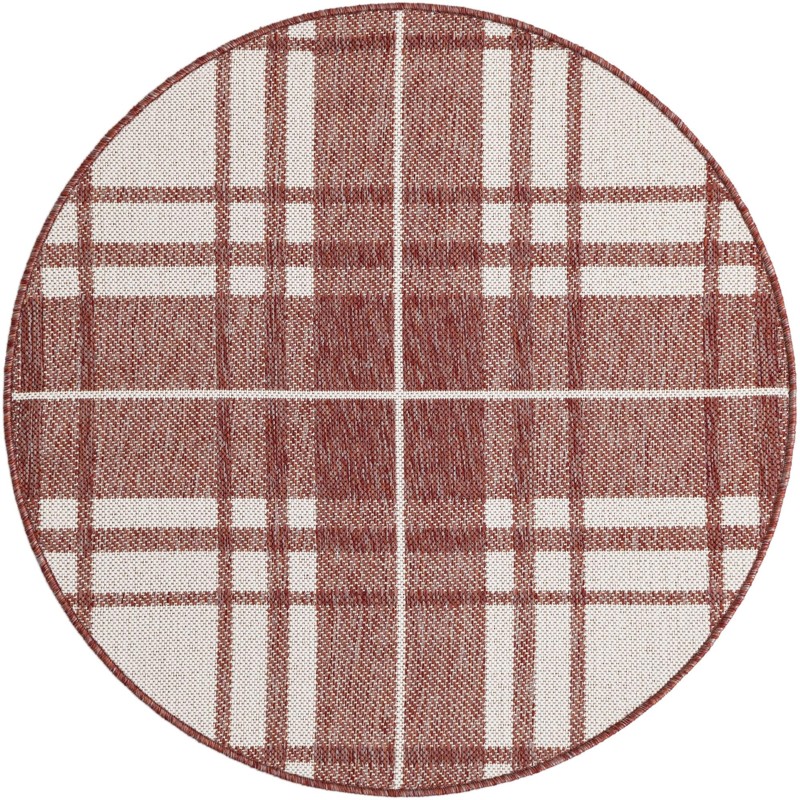 3' x 3' Maguire · Plaid Outdoor Rug, red