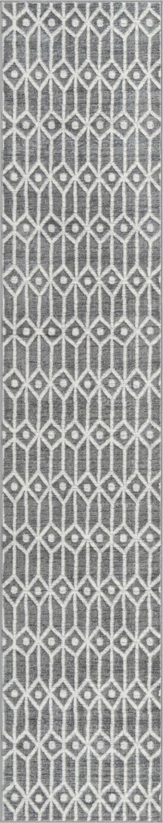 2' 7 x 13' Vincent · Diamond rug, grey