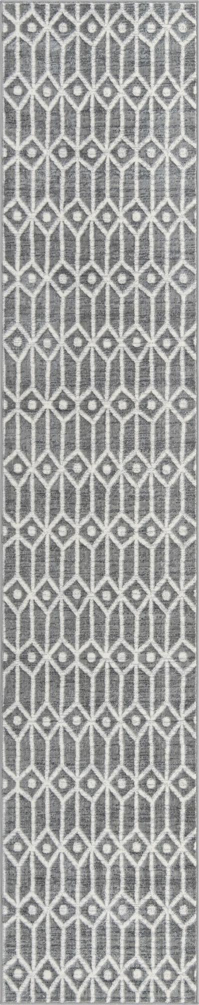 2' 7 x 13' Vincent · Diamond rug, grey