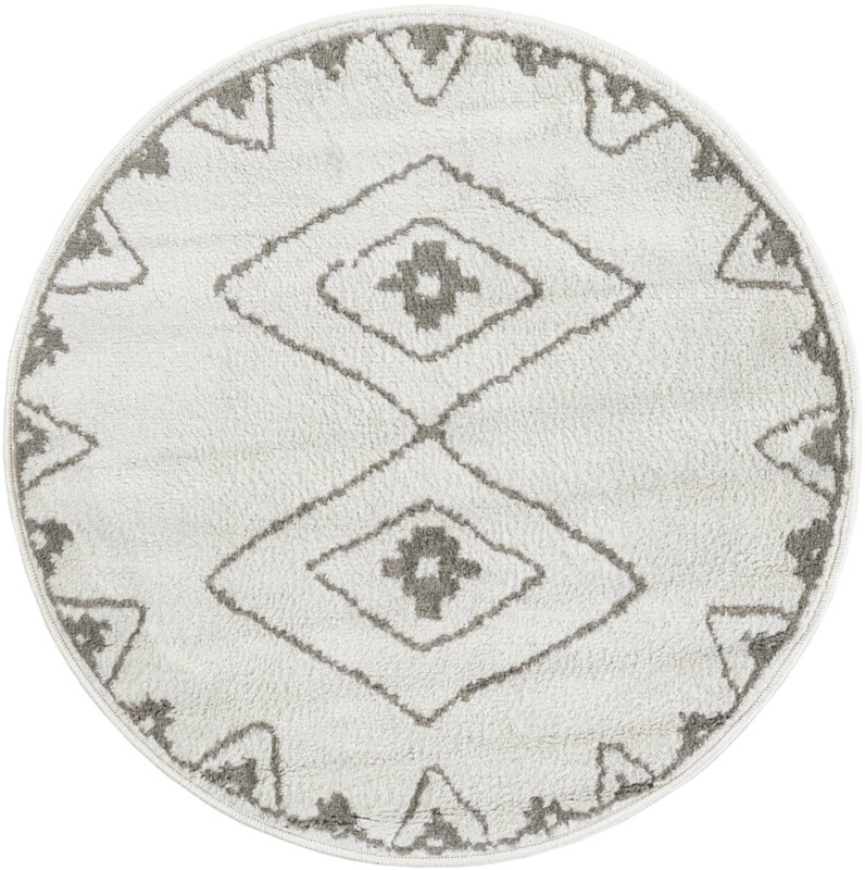 3' x 3' Sumac · Border rug, ivory