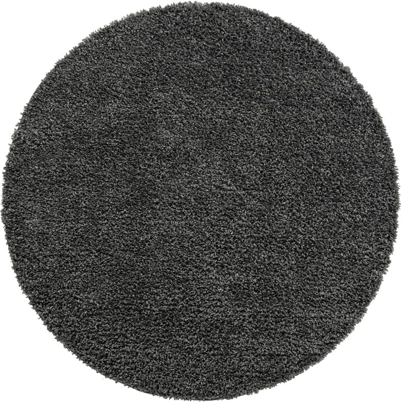 3' x 3' Dunham · Solid shag rug, charcoal
