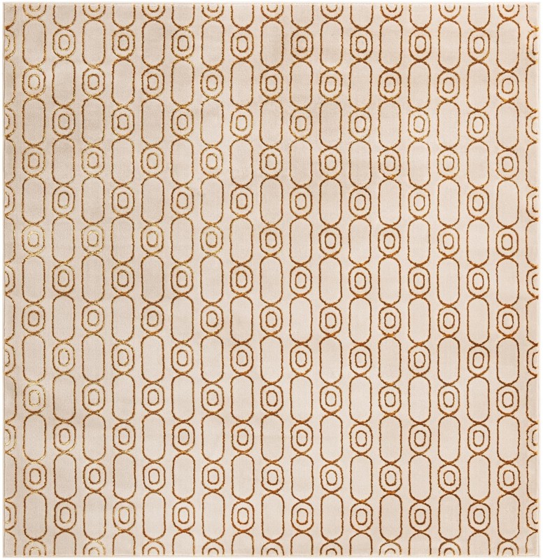 Renwick · Geometric rug, white and gold