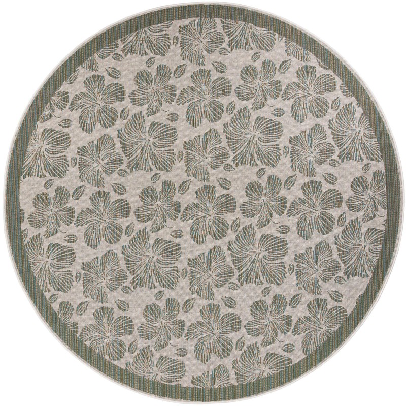 Cortland · Floral / botanical Outdoor Rug, ivory and beige