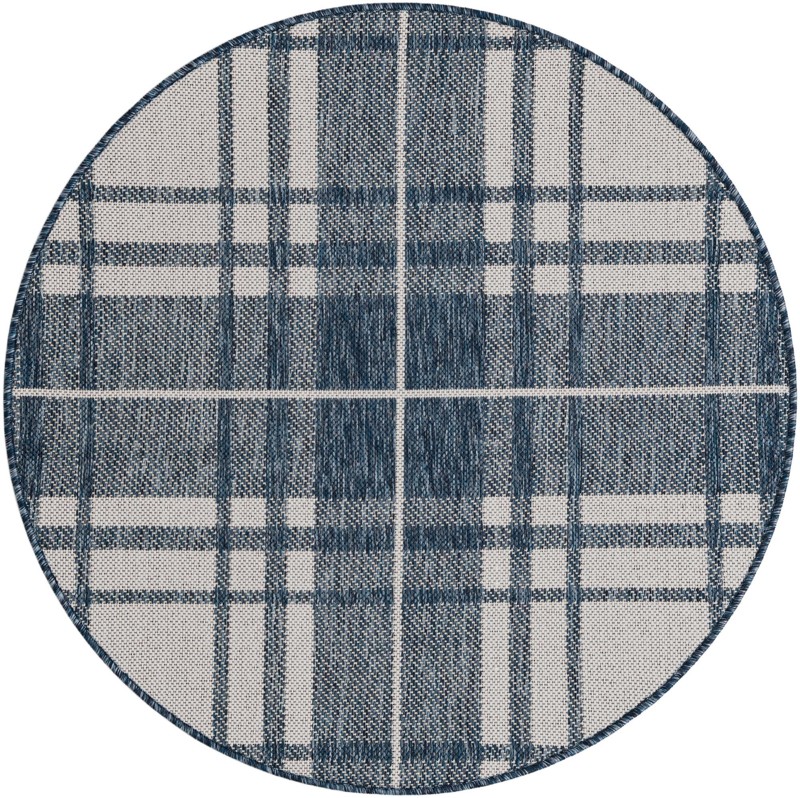 3' x 3' Maguire · Plaid Outdoor Rug, blue