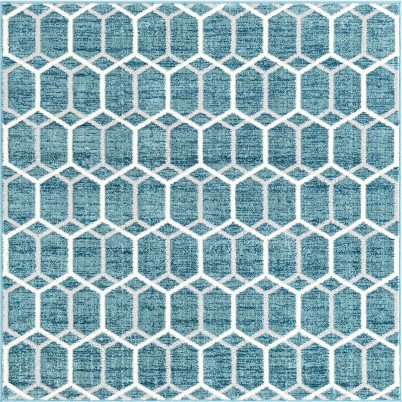 Babcock · Geometric rug, blue