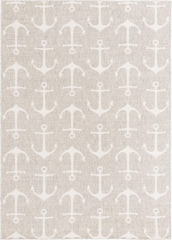 7' 10 x 11' Millbrook · Anchor Outdoor Rug, gray and ivory