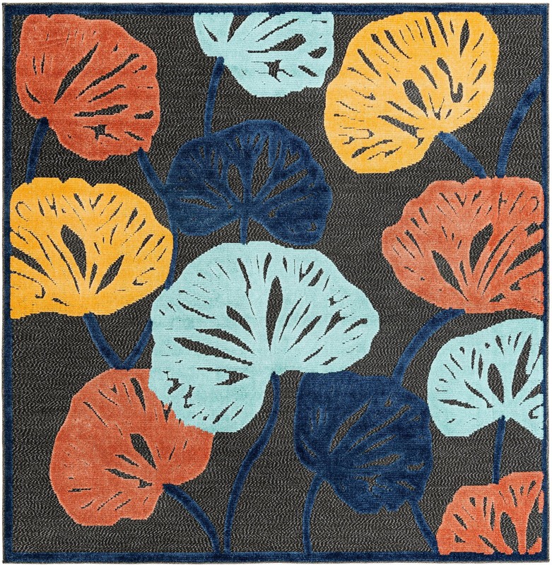 Slade · Border Outdoor Rug, charcoal
