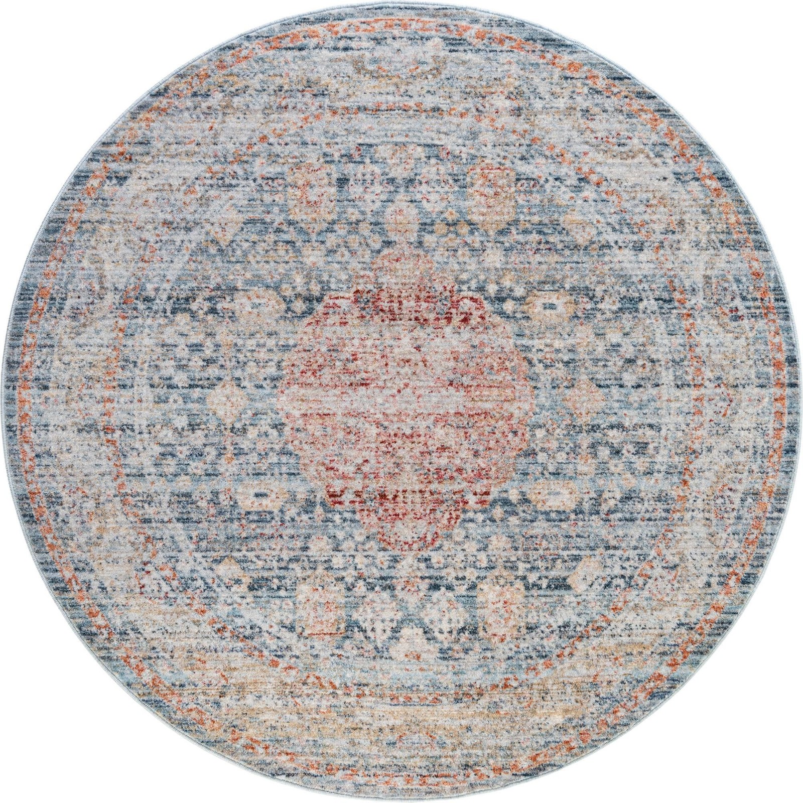 3' 10 x 3' 10 Meridian · Medallion rug, blue