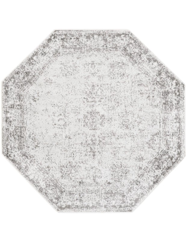 5' 3 x 5' 3 Blakemore · Distressed medallion rug, gray and beige