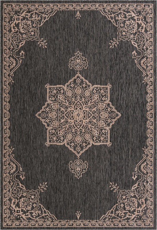 7' 10 x 11' Rhys · Border Outdoor Rug, charcoal
