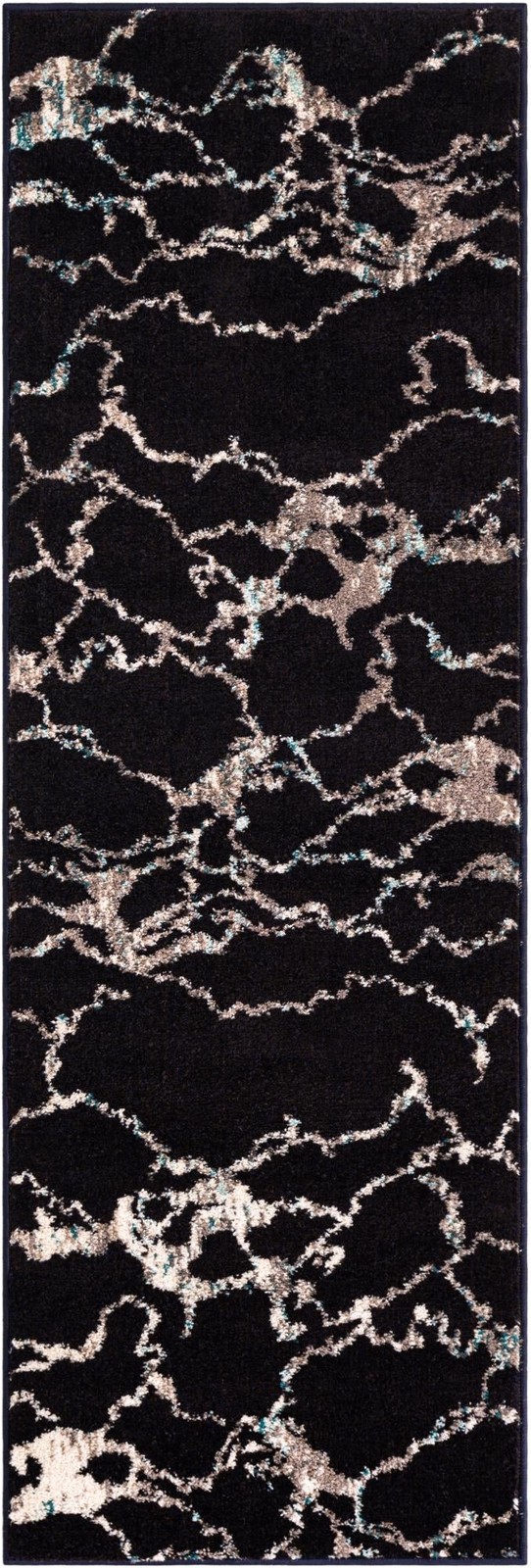 2' x 6' Irwin · Abstract rug, navy blue