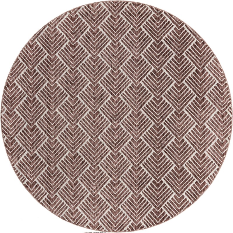 7' x 7' Riverbend · Chevron rug, dusty rose
