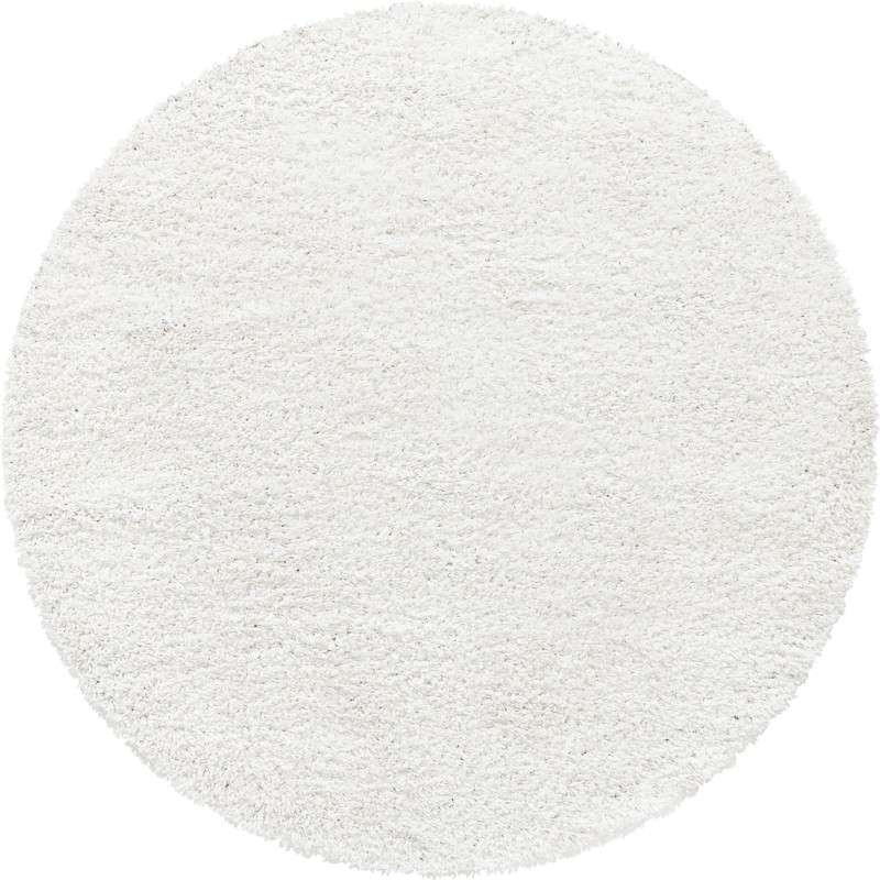 6' x 6' Dunham · Solid Shag Rug, white