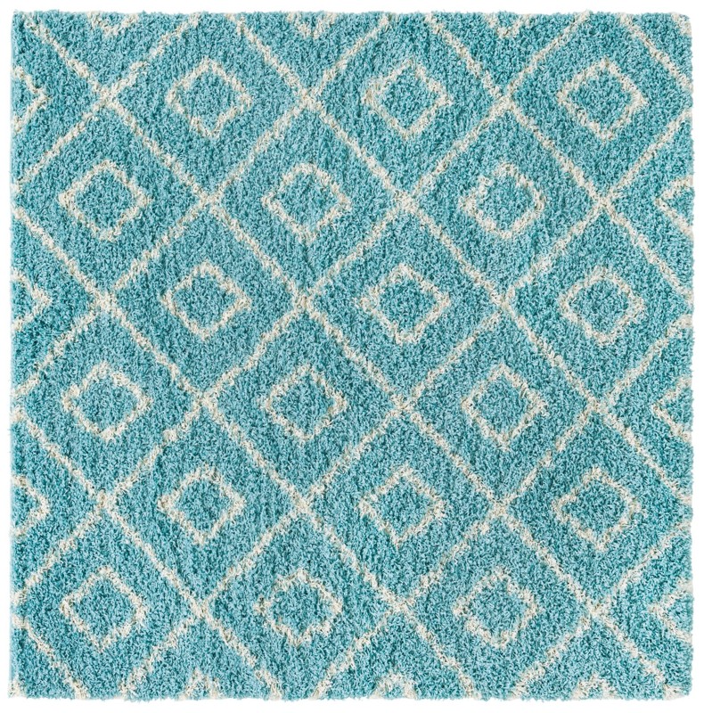 6' x 6' Brock · Diamond Shag Rug, aqua