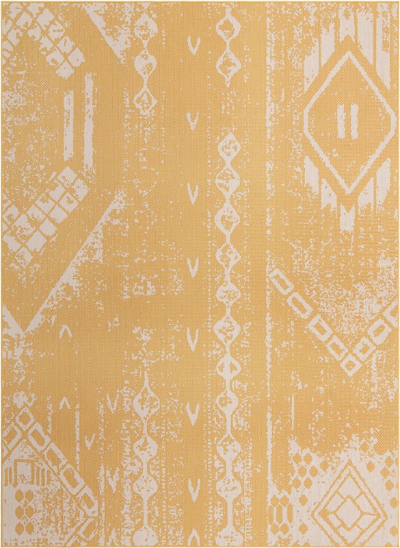10' x 13' Wildman · Abstract Outdoor Rug, yellow