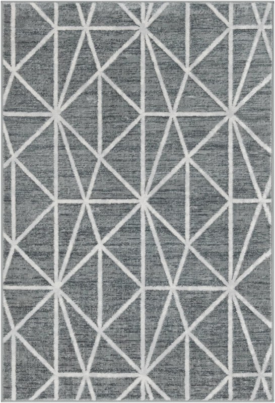 4' x 6' Gilman · Geometric rug, gray and ivory