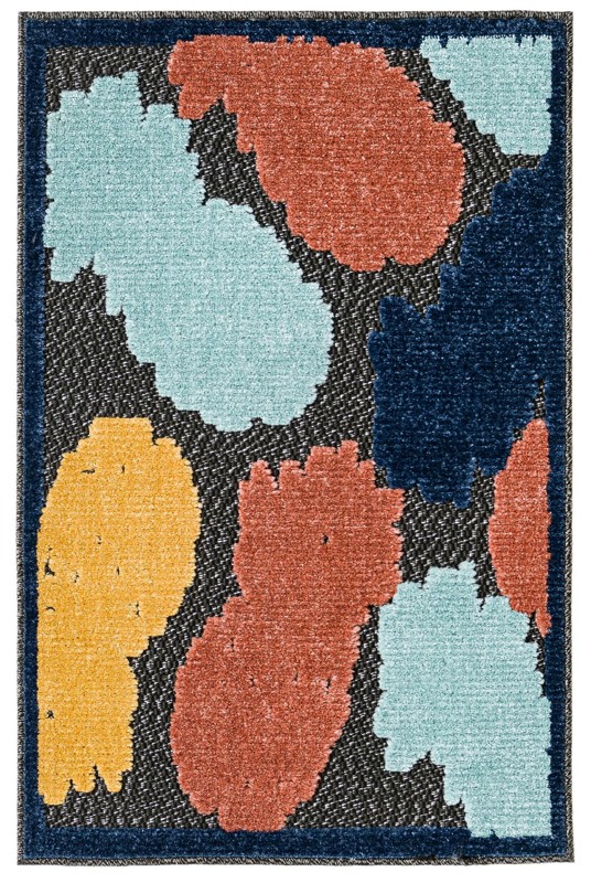 2' x 3' Ewell · Border Outdoor Rug, black