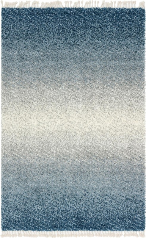 Kyle · Gradient Shag Rug, blue and ivory
