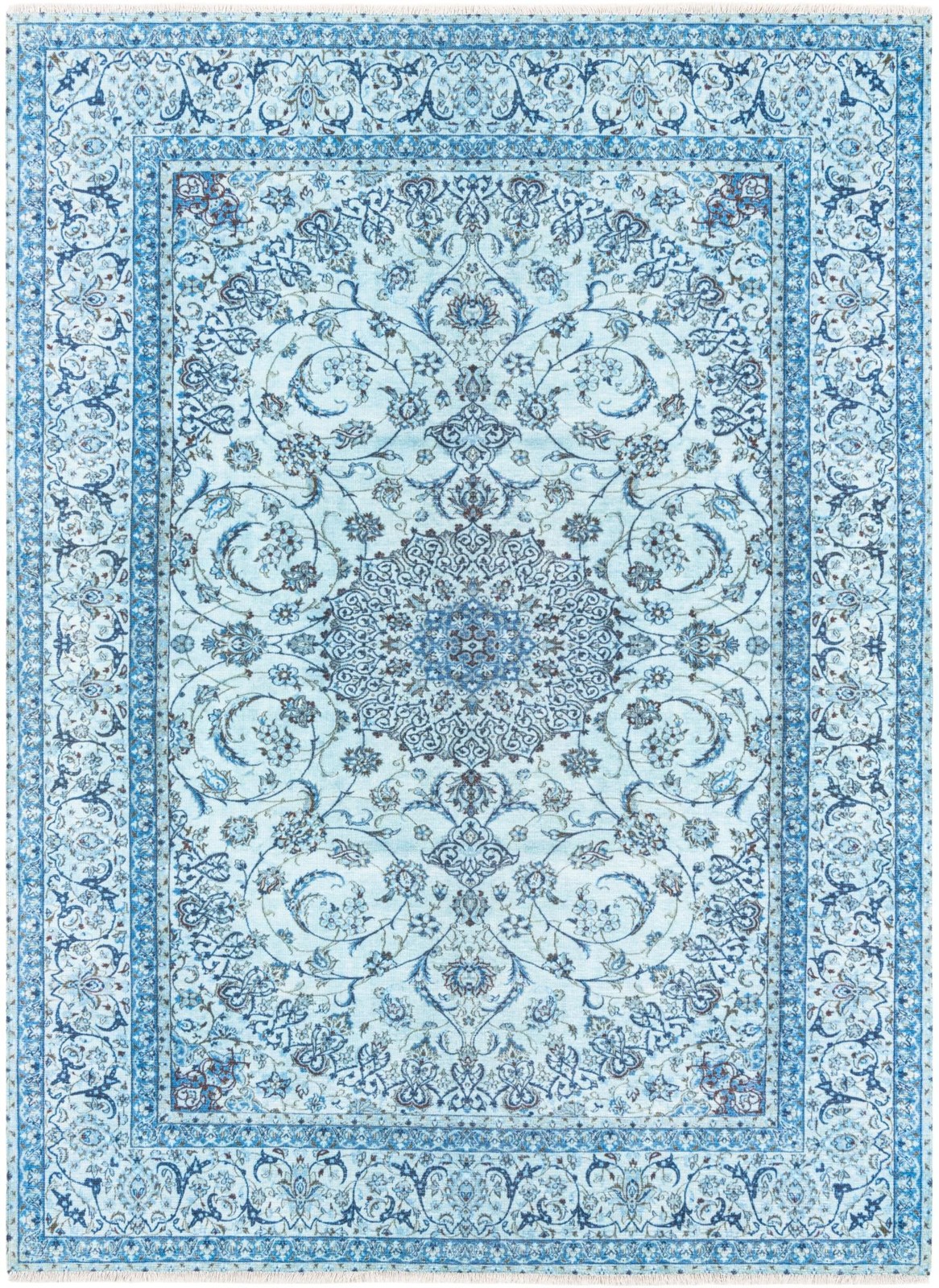 5' 1 x 7' 10 Haworth · Border rug, blue
