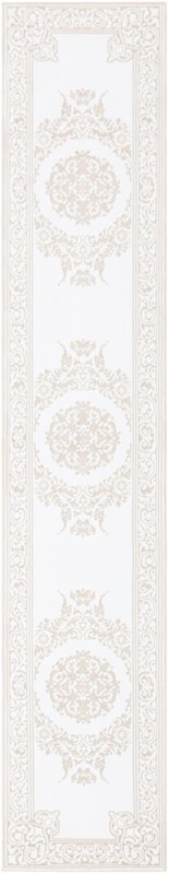 2' 6 x 13' Thistle · Medallion rug, white and beige