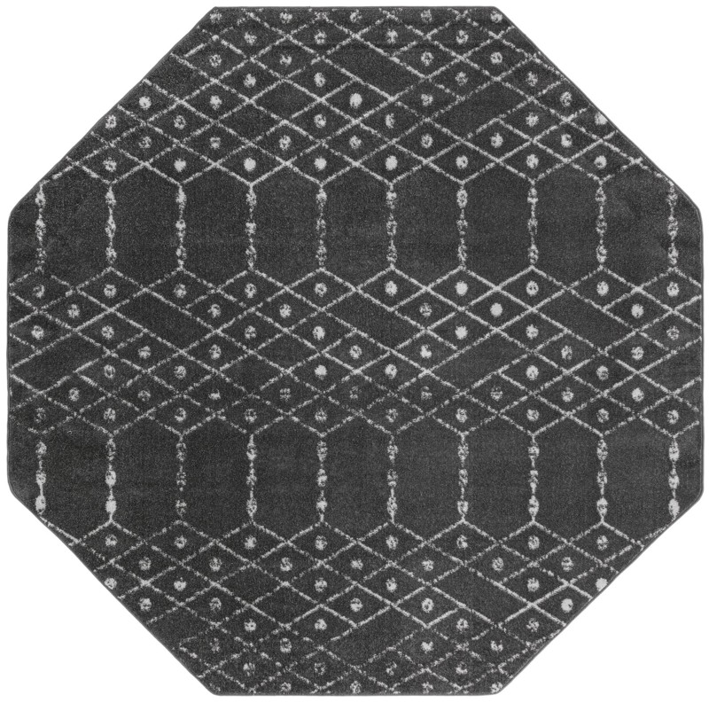 Newcomb · Geometric lattice rug, charcoal and ivory