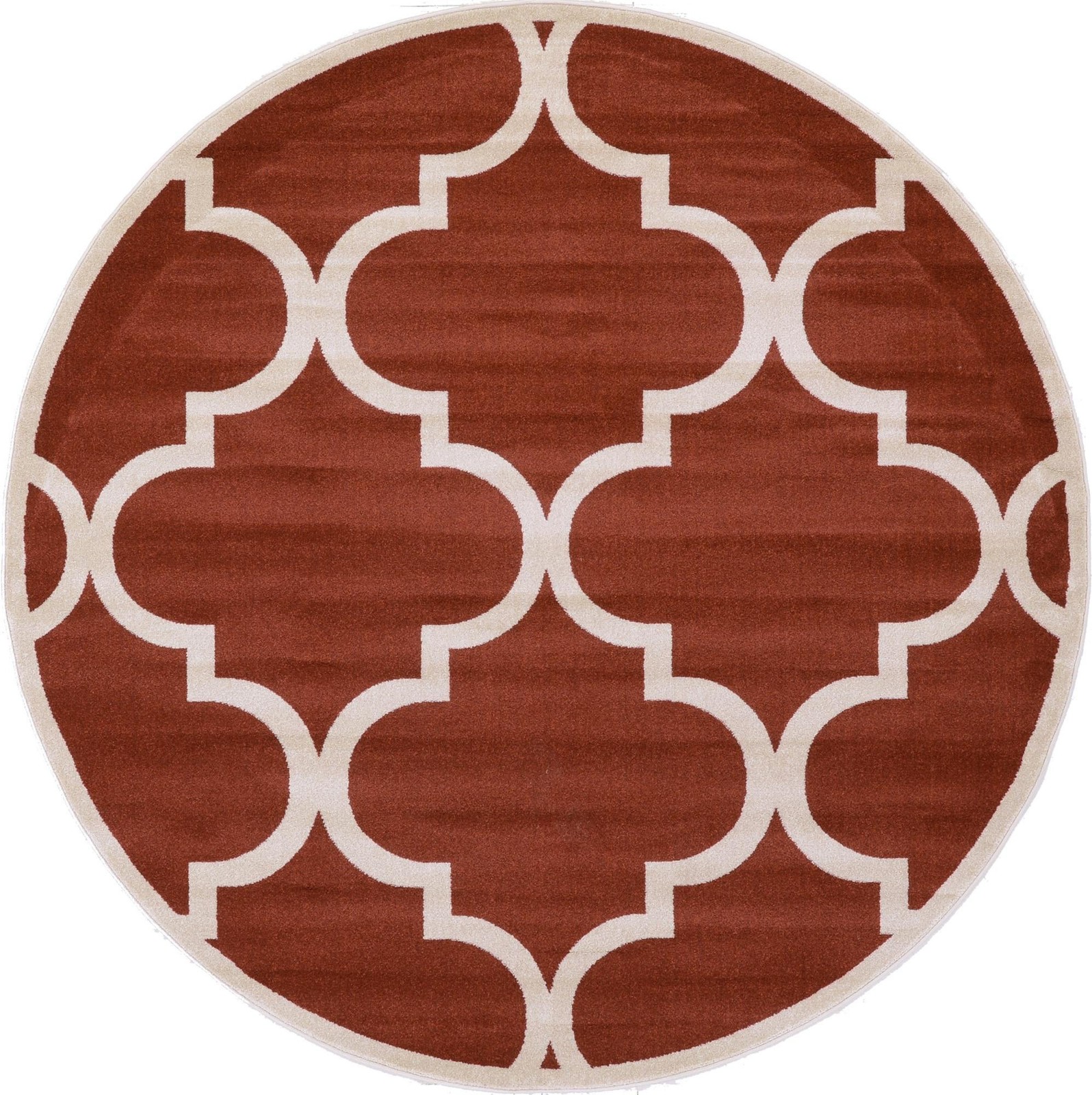 8' x 8' Audley · Trellis rug, rust red and beige