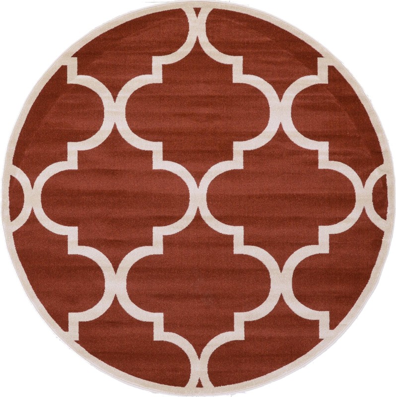 Audley · Trellis rug, rust red and beige