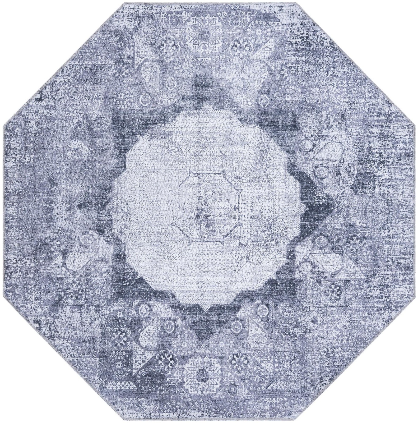 5' 3 x 5' 3 Fallowfield · Medallion Washable Rug, gray ivory