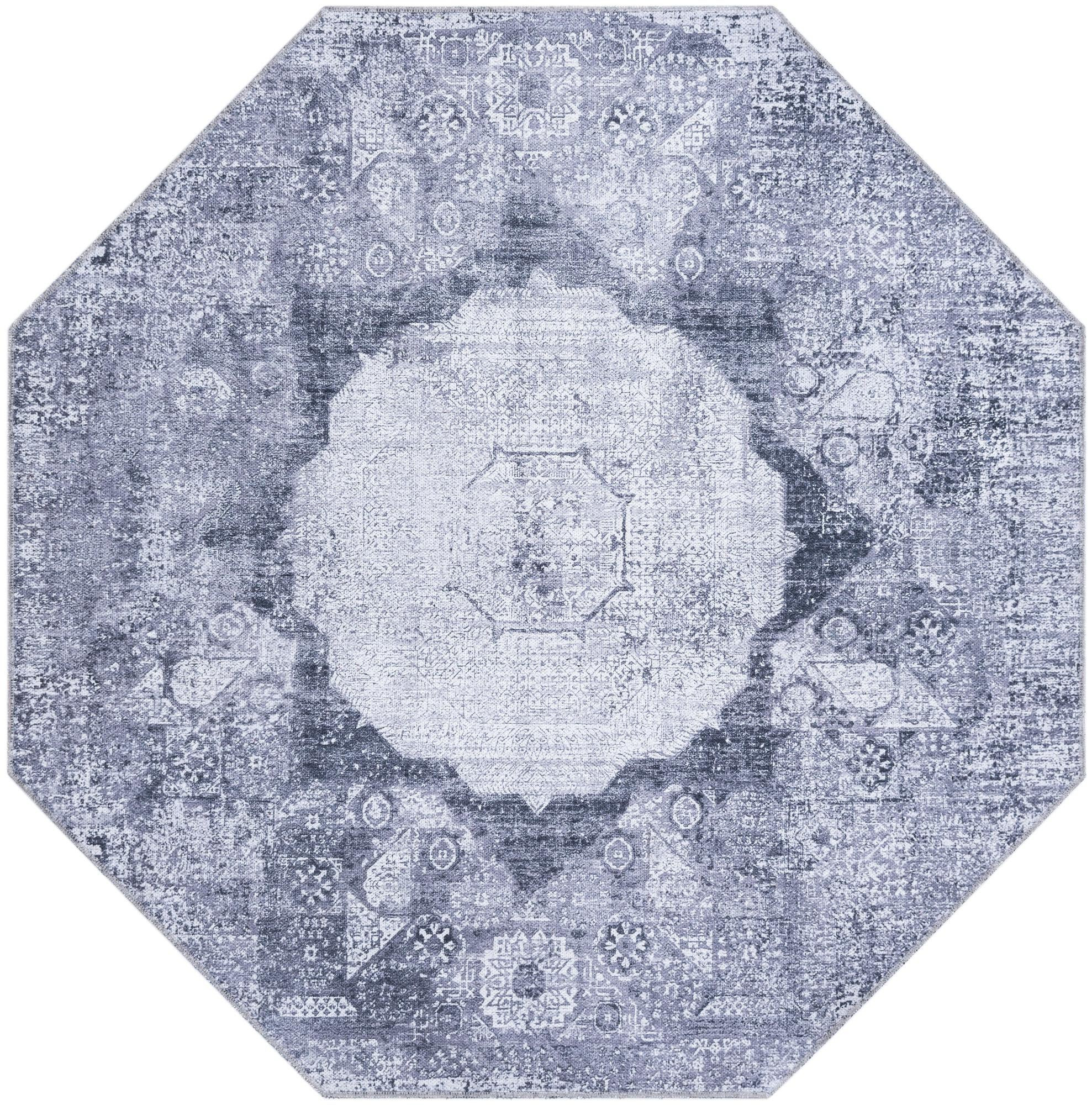 5' 3 x 5' 3 Fallowfield · Medallion Washable Rug, gray ivory