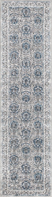 Bozeman · Tribal medallion rug, gray and blue