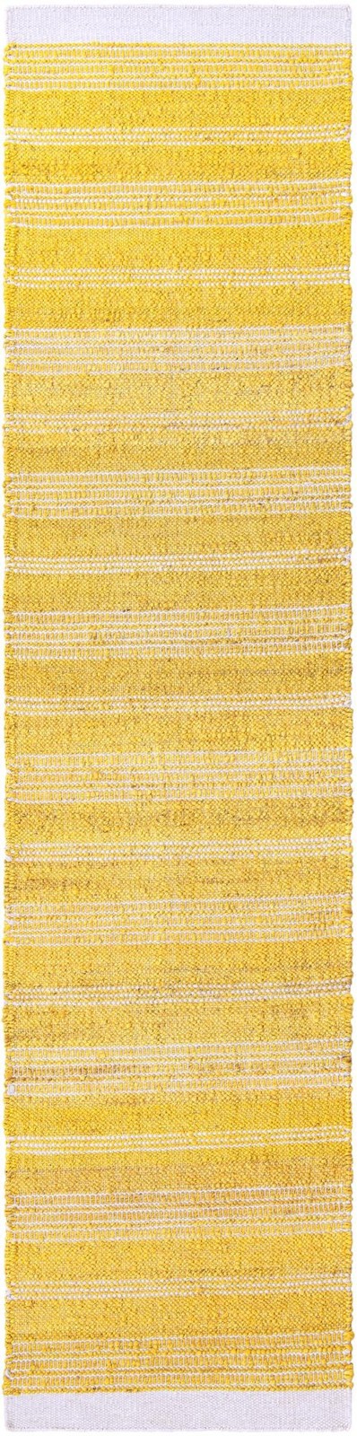 2' 7 x 12' Galway · Striped Wool Rug, yellow and ivory