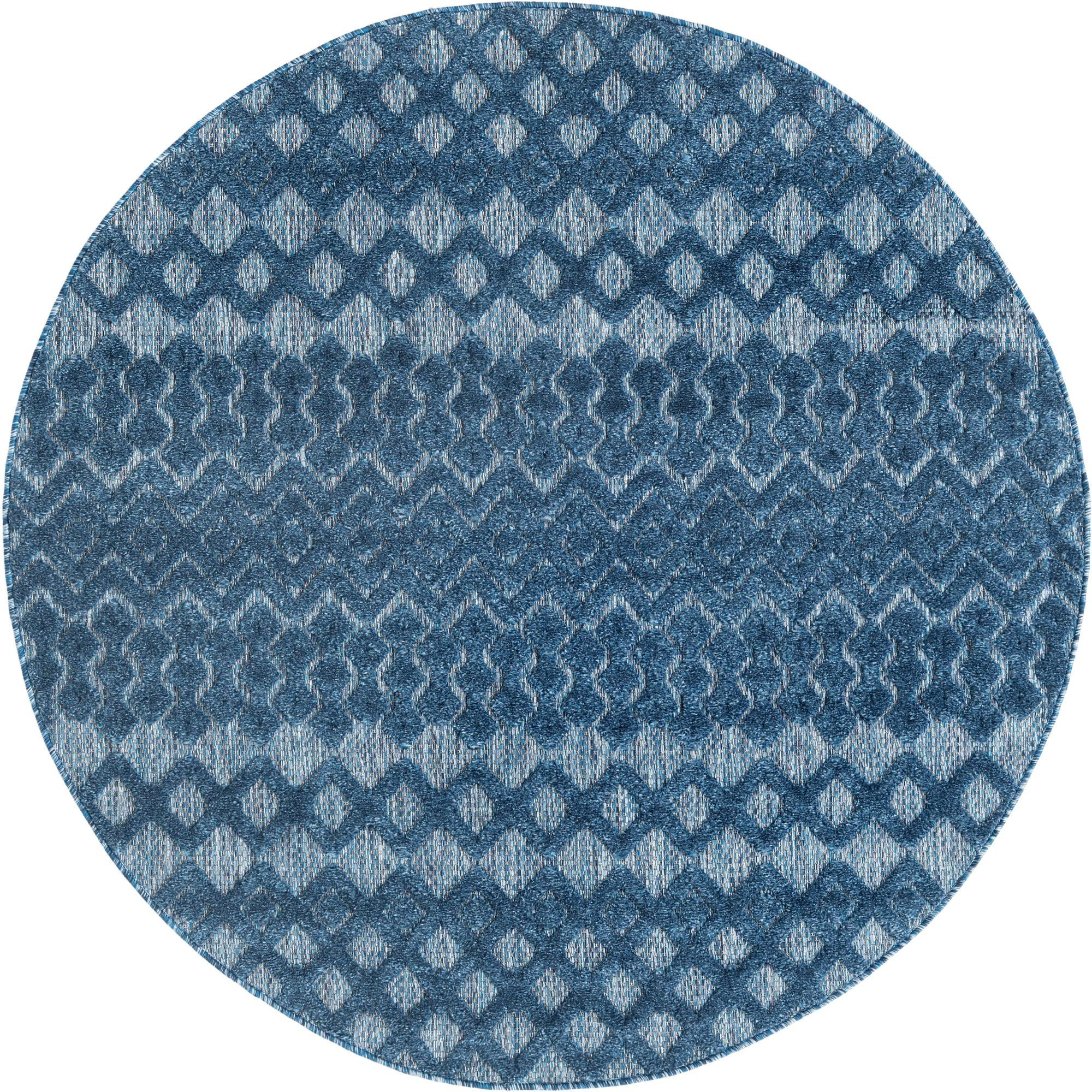 5' 3 x 5' 3 Creed · Chevron Outdoor Rug, navy