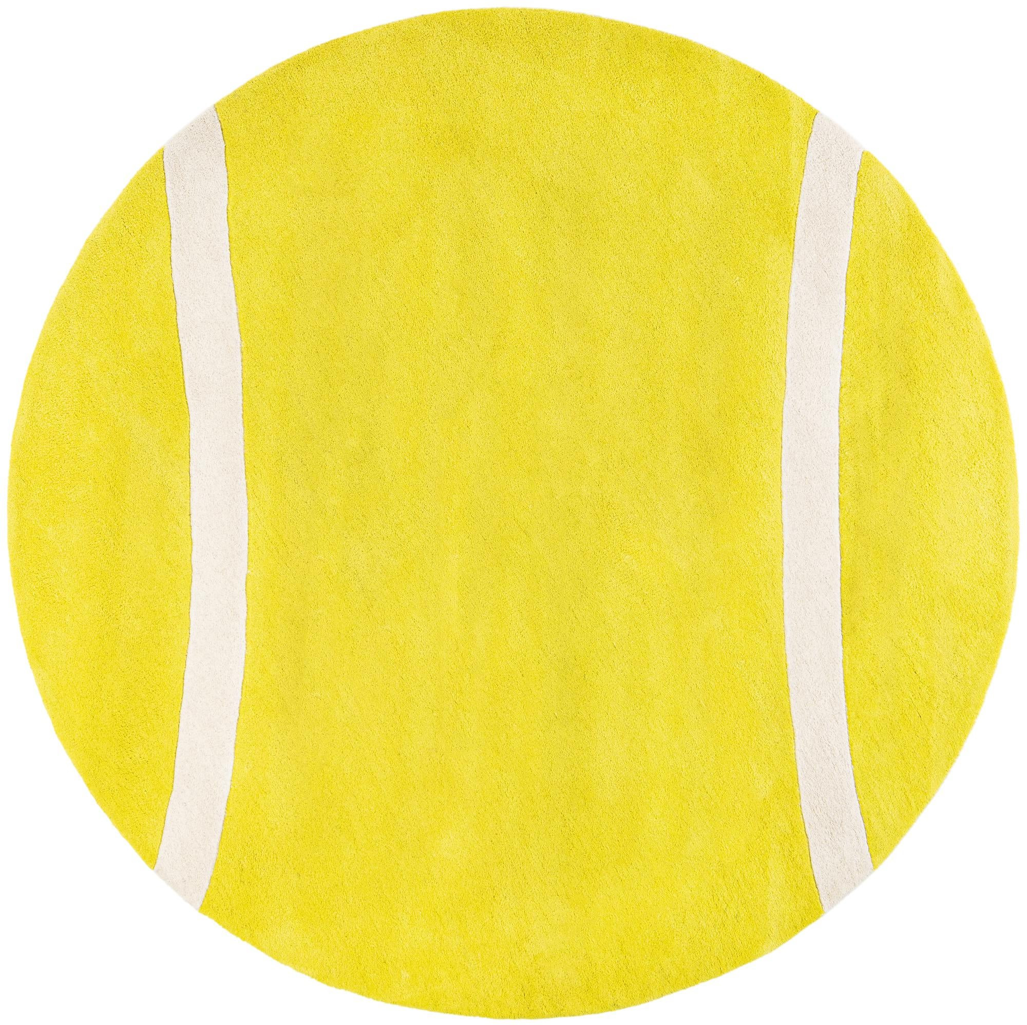 6' 1 x 6' 1 Thornfield · Lines Wool Rug, yellow