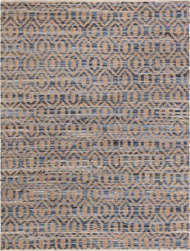 8' x 11' Hops · Lattice Chindi Rug, navy and natural