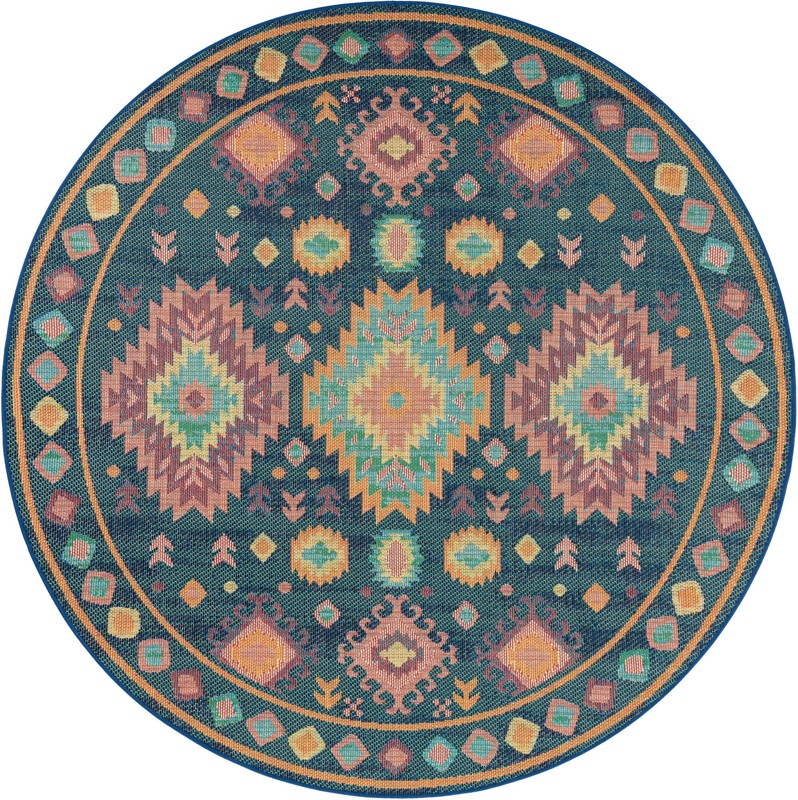 Phelps · Border Outdoor Rug, navy blue