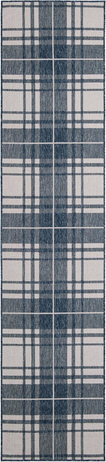 2' 7 x 12' Maguire · Plaid Outdoor Rug, blue