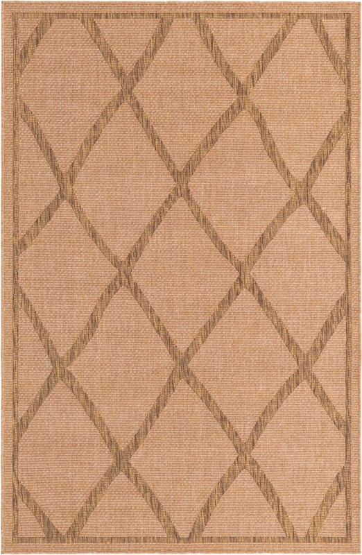 5' x 8' Fanshawe · Diamond Outdoor Rug, light brown and brown