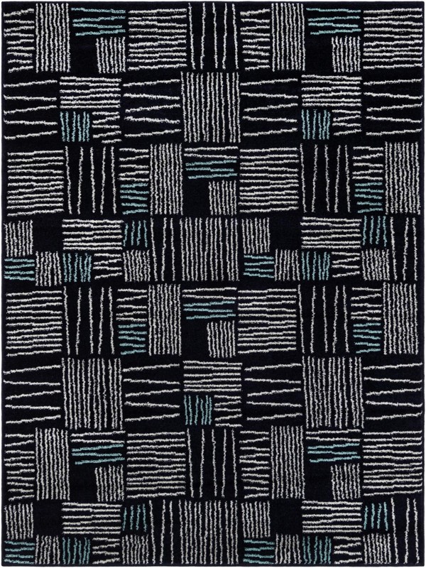 5' 3 x 7' Snowberry · Abstract rug, navy blue