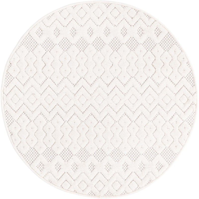 3' x 3' Creed · Diamond Outdoor Rug, ivory