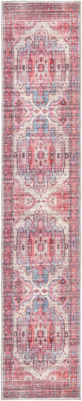 Luther · Medallion Washable Rug, red and blue
