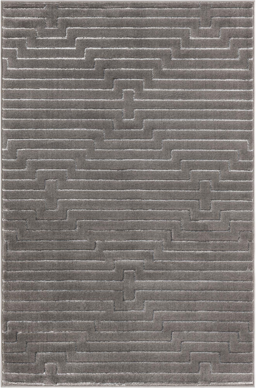 4' x 6' Cottonwood · Geometric rug, gray and silver