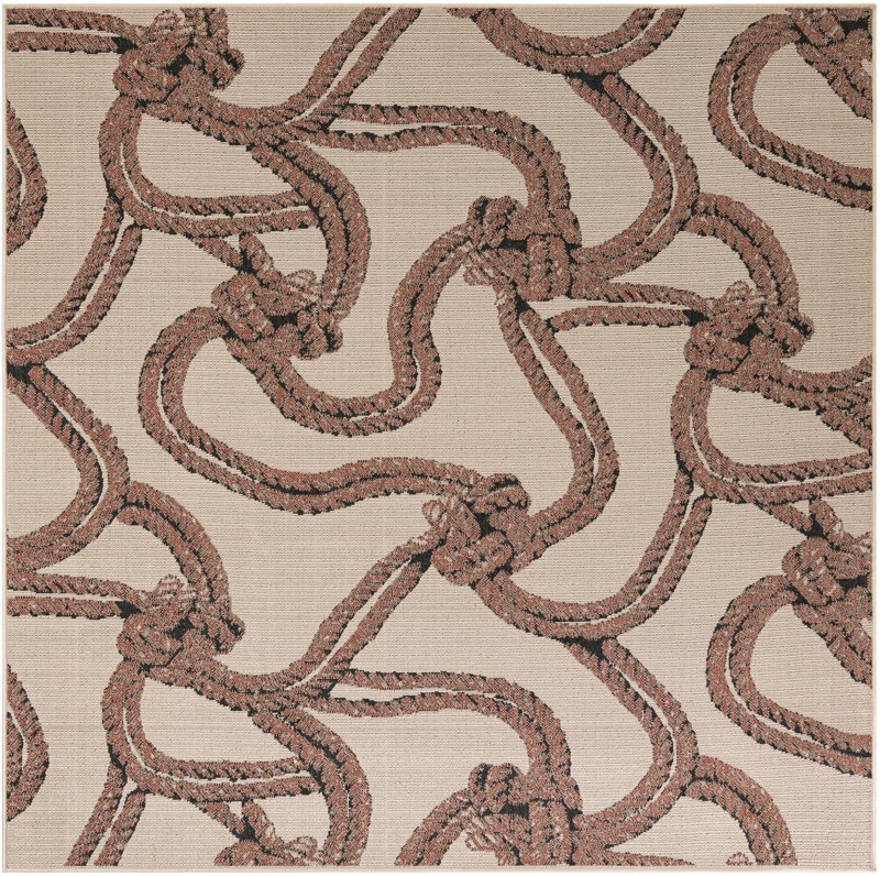 Brinkley · Nautical rope Outdoor Rug, beige and terracotta