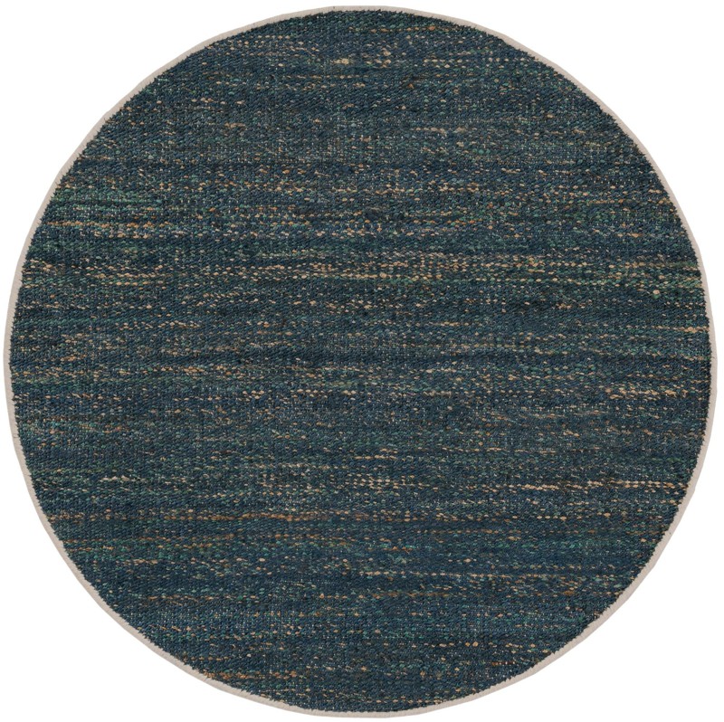 4' 1 x 4' 1 Faversham · Striped Wool Rug, ocean blue