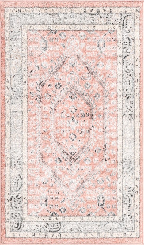 3' x 5' 3 Broadhurst · Border rug, rose