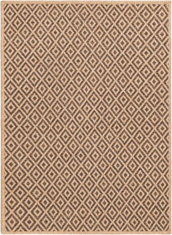 2' x 3' Wabash · Diamond rug, natural and brown