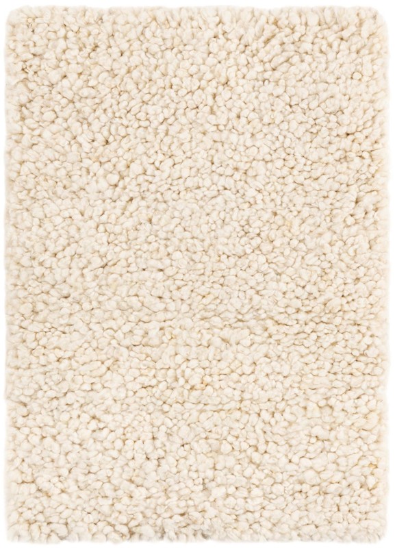 2' x 3' 1 Powell · Solid Wool Shag Rug, ivory